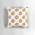 Soft and cozy pillow featuring a charming chocolate chip cookie pattern design