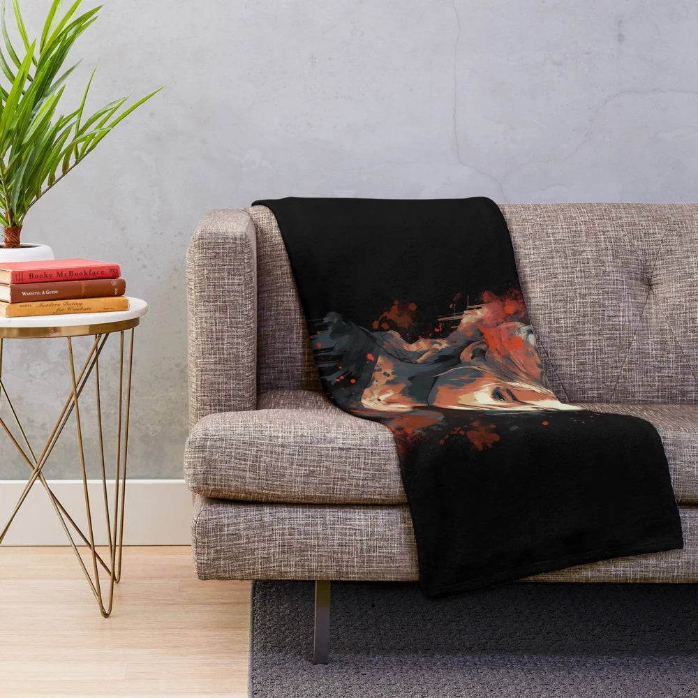 Daenerys Targaryen inspired plush blanket featuring the mother of dragons