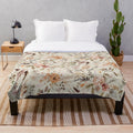 Delilah Autumn Floral Plush Blanket featuring a watercolor floral design