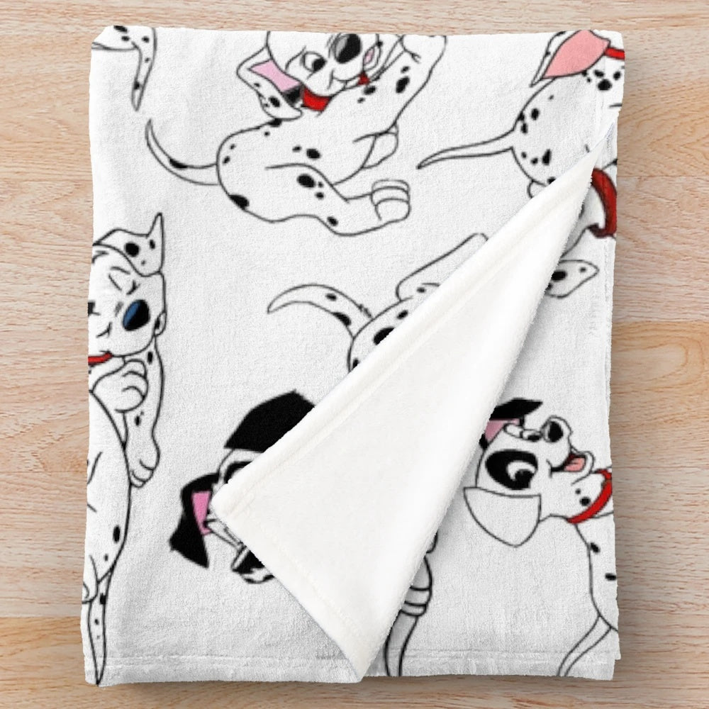 101 dalmatians plush blanket with cute cartoon puppies