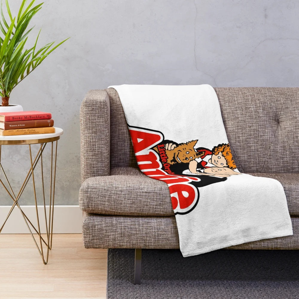 Little Orphan Annie inspired plush blanket