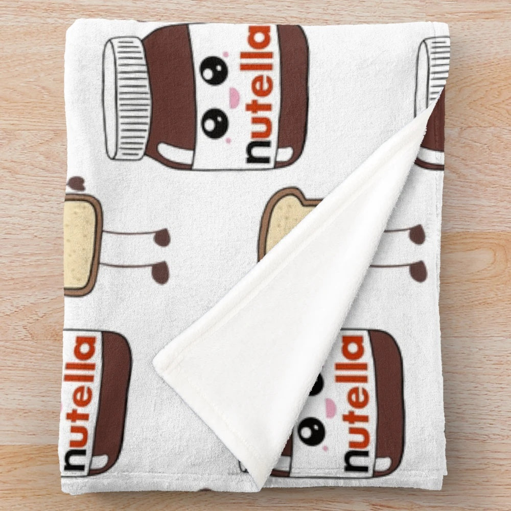 Nutella and bread inspired plush blanket with a cozy, comforting design