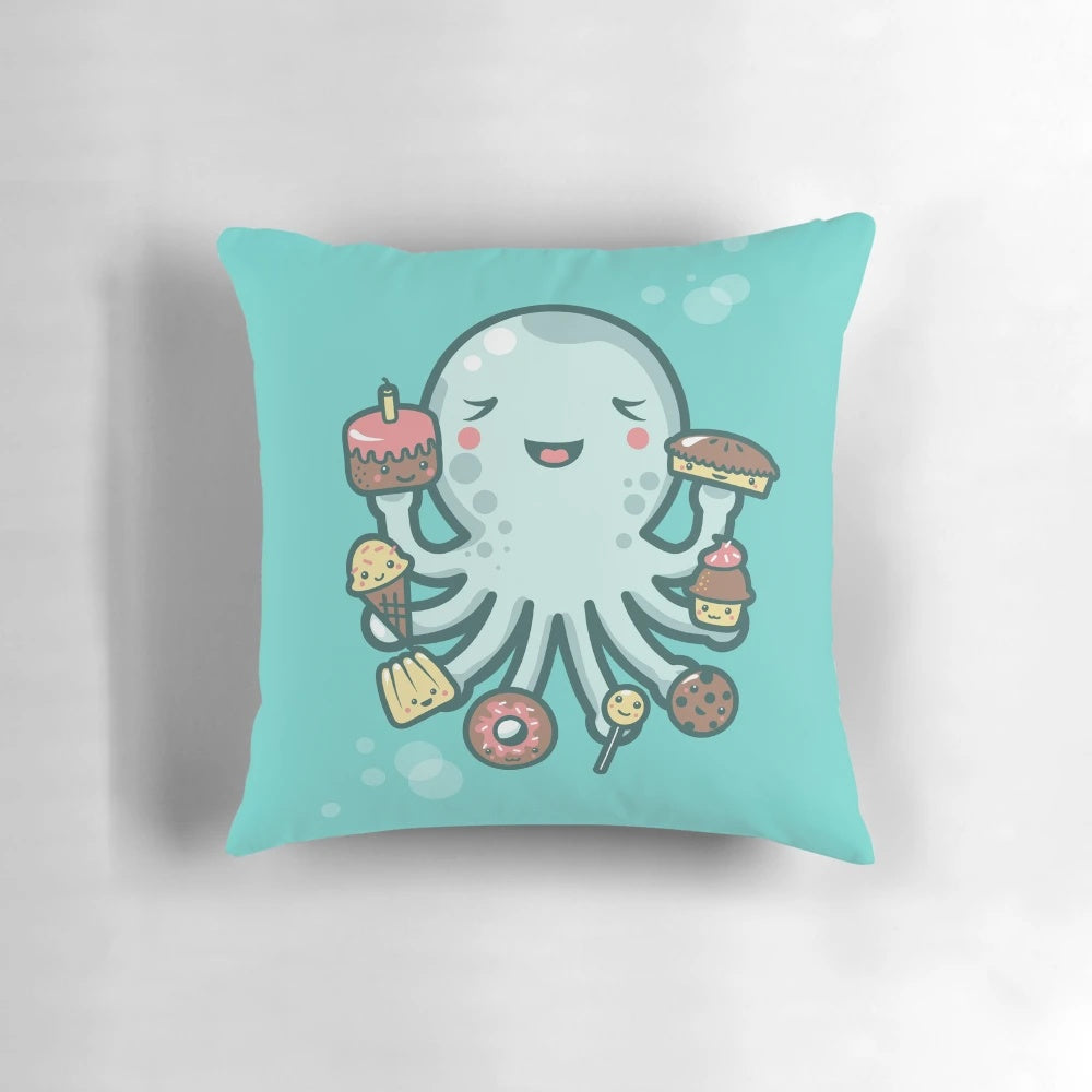 A soft, plush pillow featuring a colorful and whimsical dessert-themed design, perfect for adding a touch of sweetness to any room.