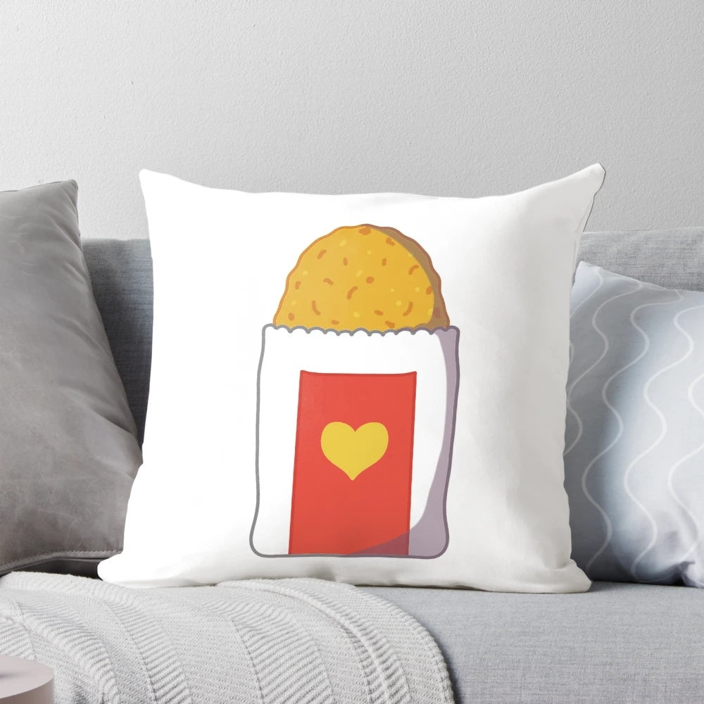 Cozy hash brown-shaped pillow for food lovers
