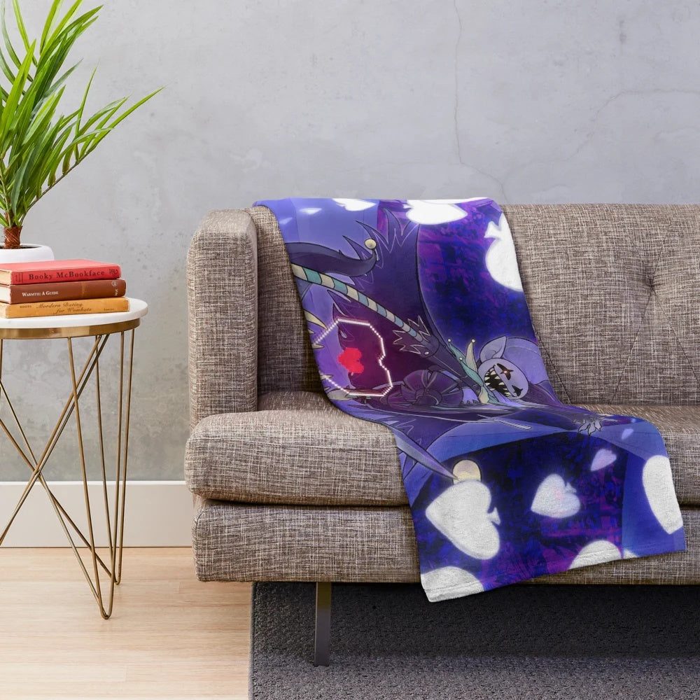Deltarune Jevil Plush Blanket featuring the chaotic jester character from the video game Undertale