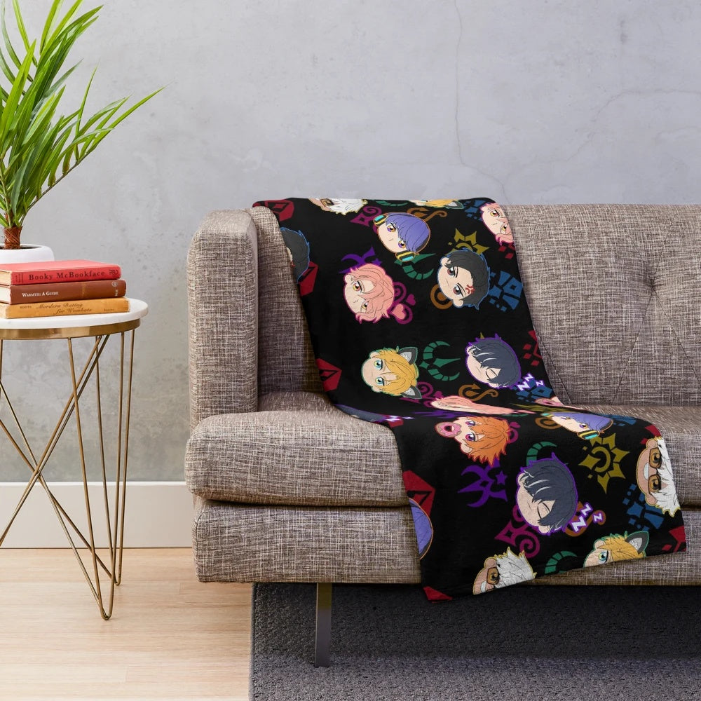 Obey Me Demon Brothers Pattern Plush Blanket