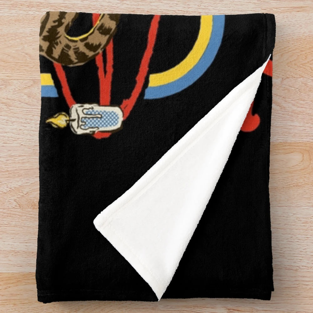 Demon Cat Plush Blanket with a spooky, supernatural design