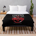 Kiss band demon-themed plush blanket