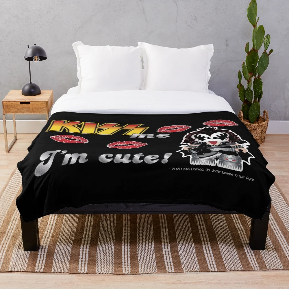Demon-inspired plush blanket with a cute, fan-made design for kids