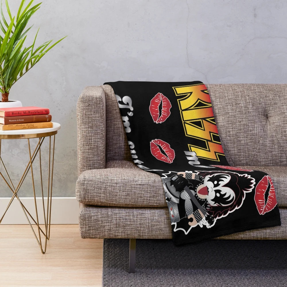 Demon-inspired plush blanket with a cute, fan-made design for kids