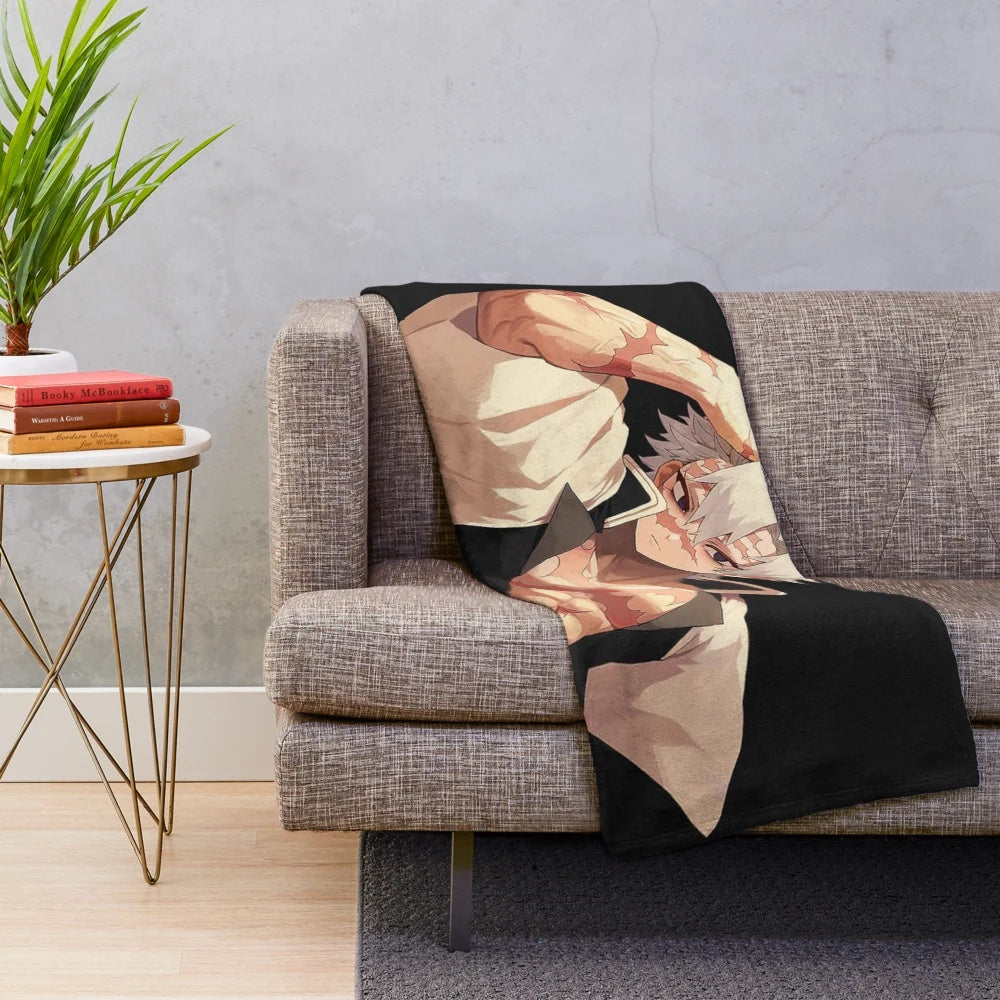 Demon Slayer inspired Sanemi Shinazugawa plush blanket