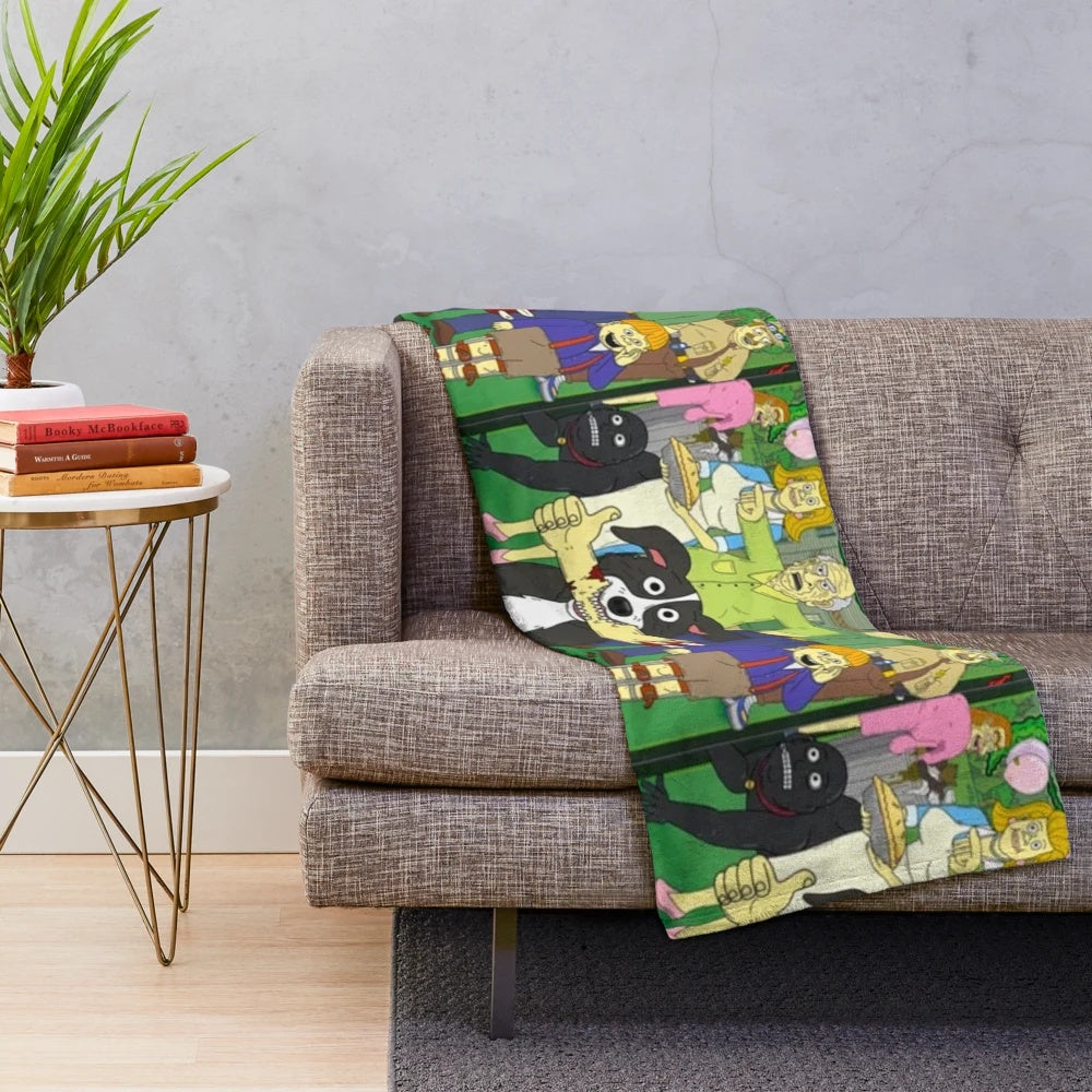 Demonic dog plush blanket inspired by Mr Pickles from Adult Swim