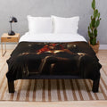 Demoness plush blanket with horns and dark fantasy design