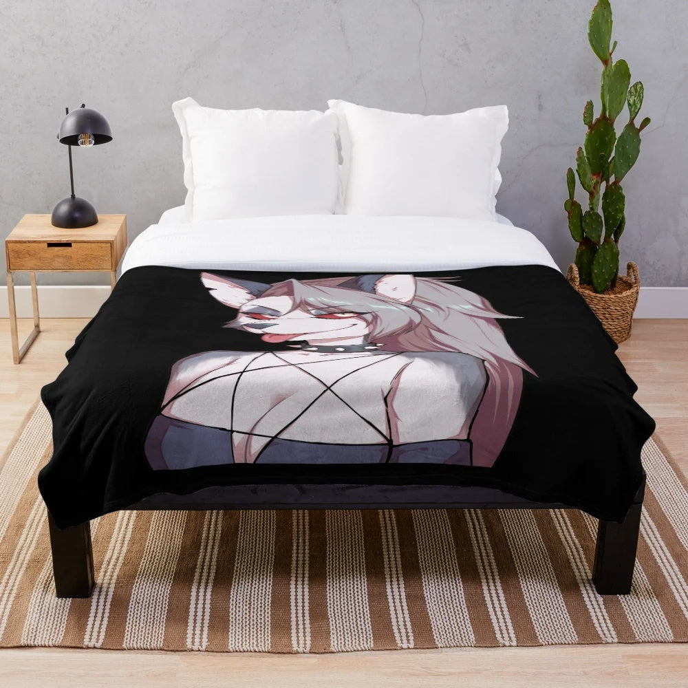 Helluva Boss Loona character-themed plush blanket