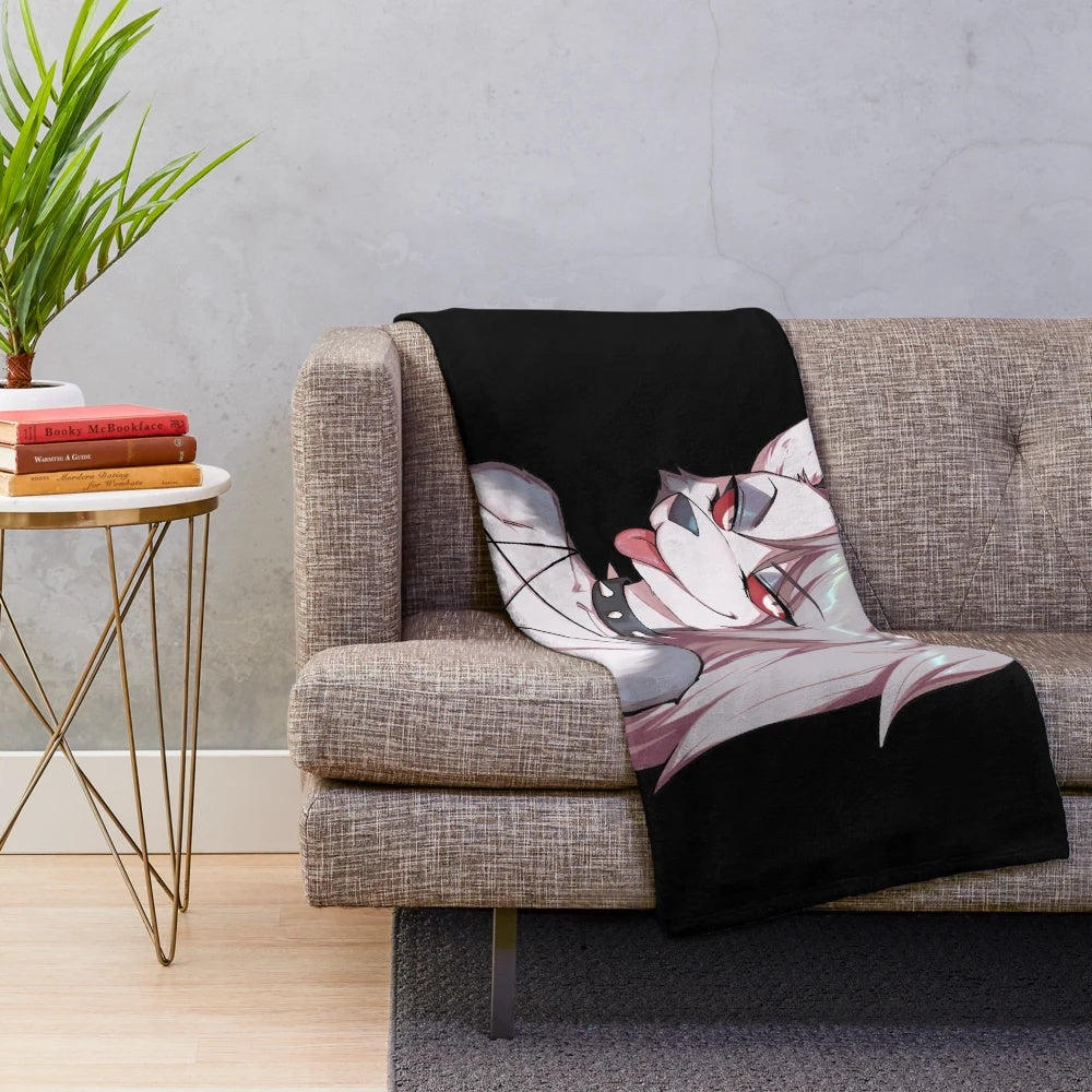 Helluva Boss Loona character-themed plush blanket
