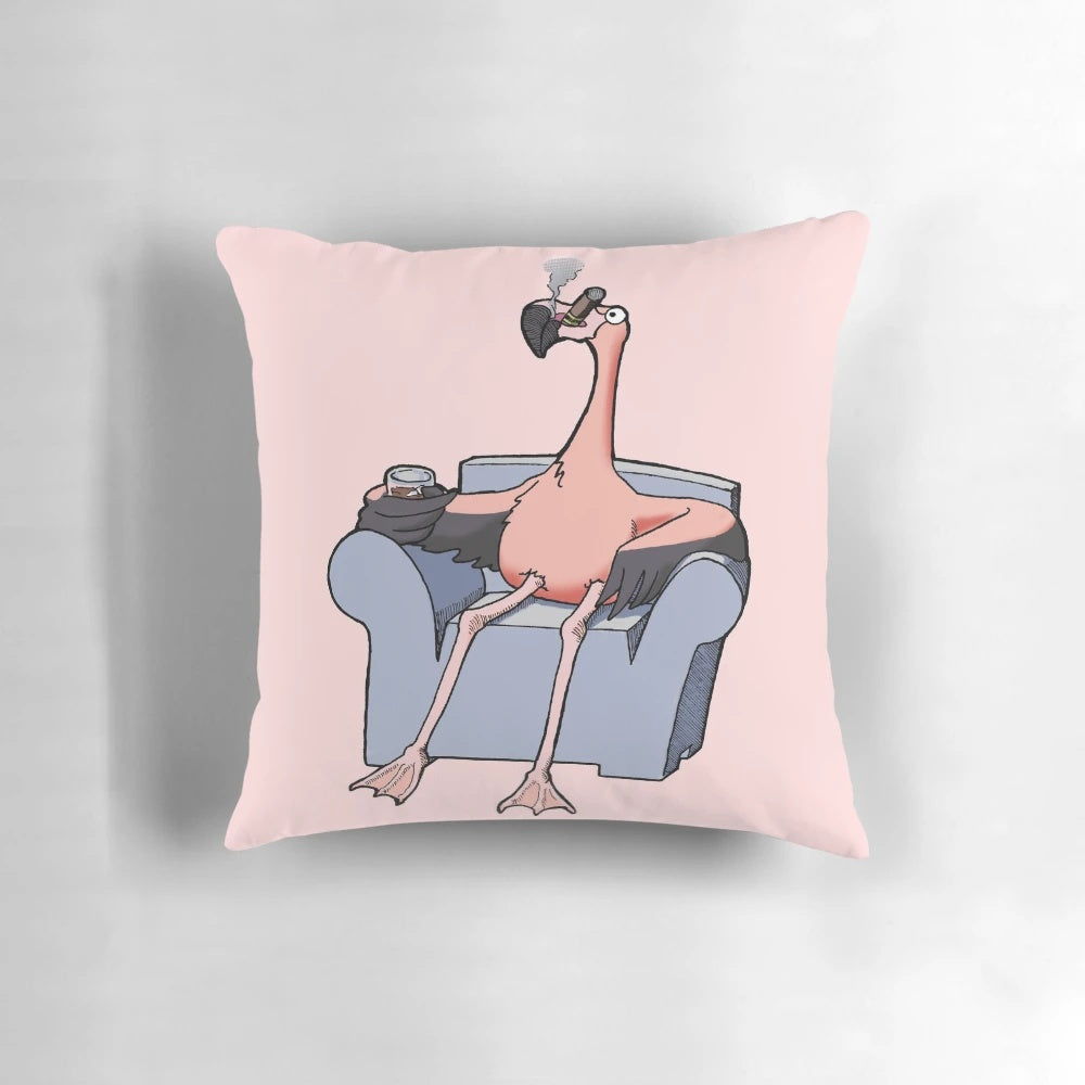 Denny Crane Boston Legal Flamingo Throw Pillow with William Shatner