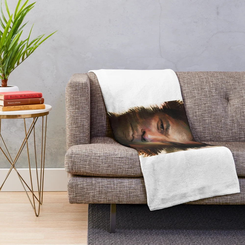 Denzel Washington Custom Digital Artwork Plush Blanket