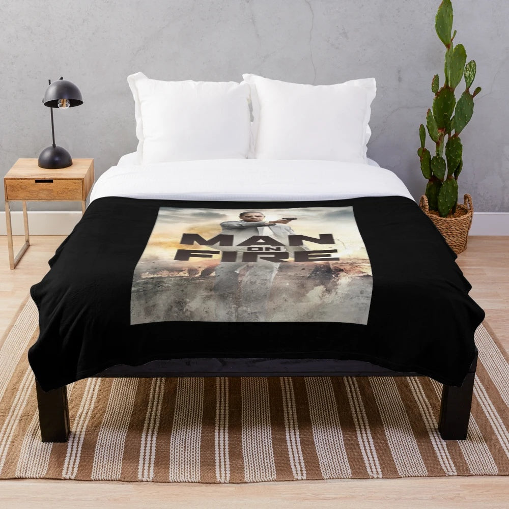 Denzel Washington inspired plush blanket for action and thriller movie fans