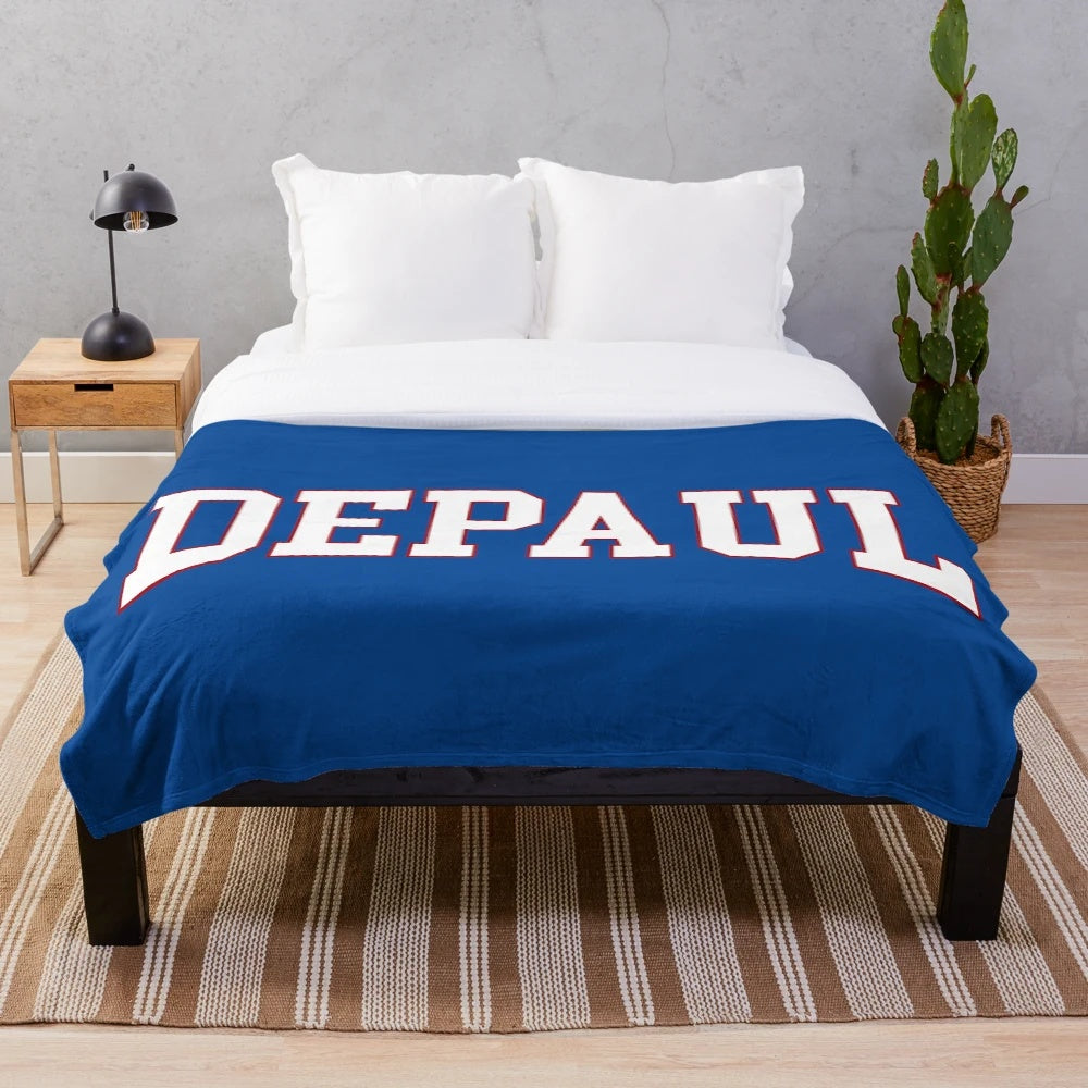Depaul University Plush Blanket with Blue Demons Inspired Design