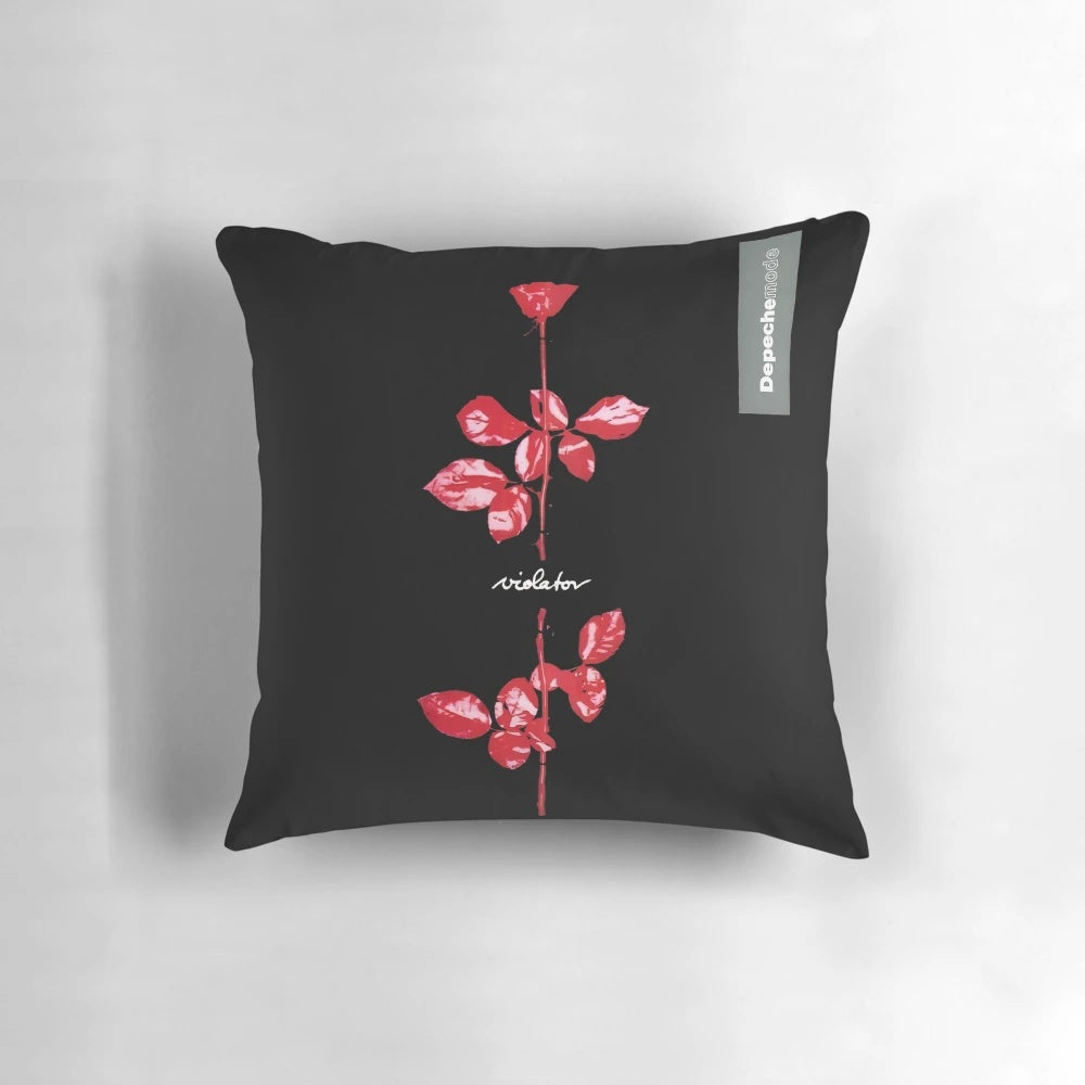 Depeche Mode-inspired pillow with abstract fox and water design