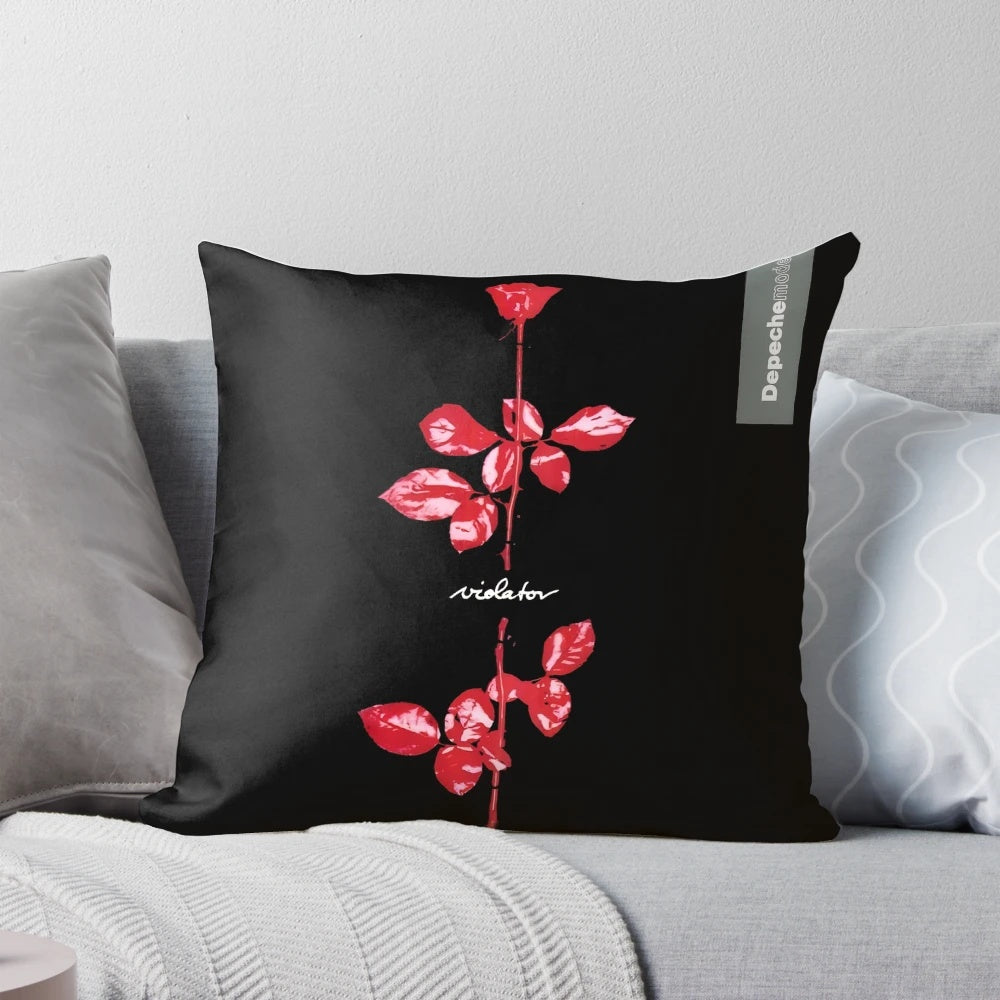 Depeche Mode-inspired pillow with abstract fox and water design