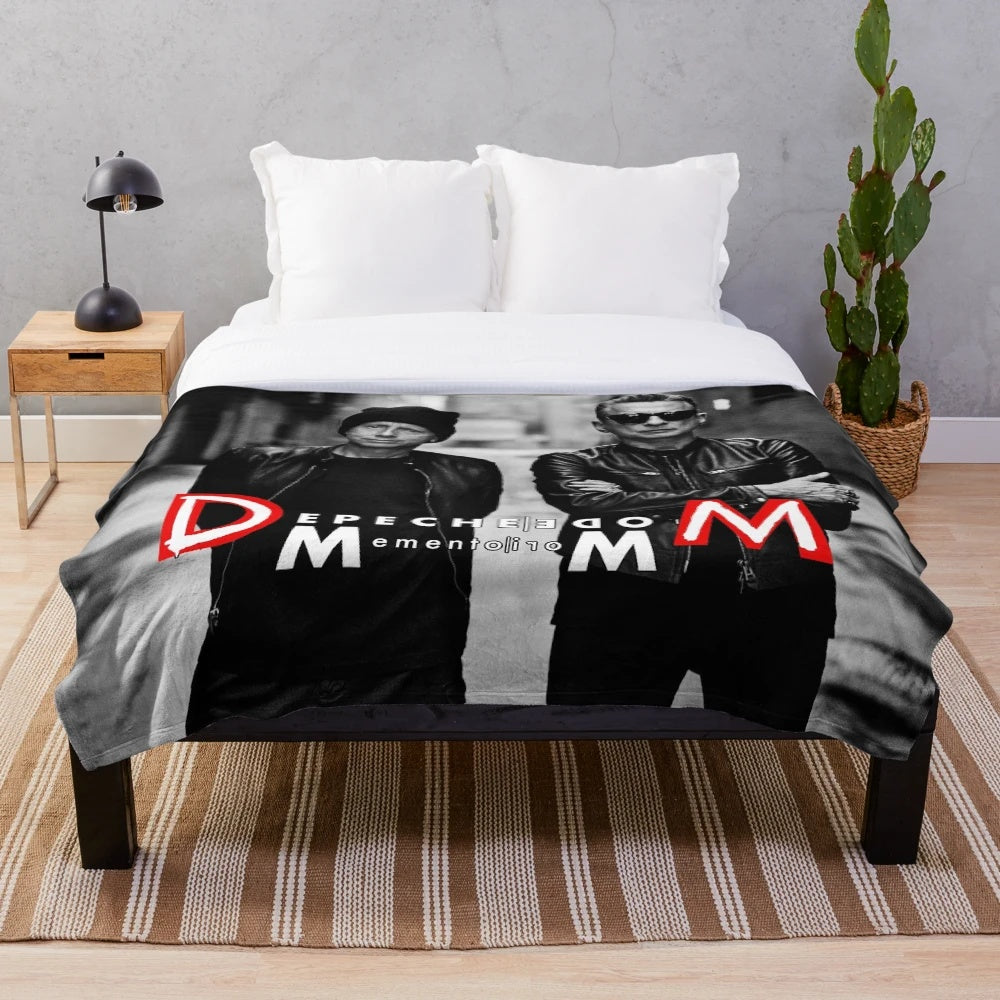 Depeche Mode inspired plush blanket with mode 2023 tour design