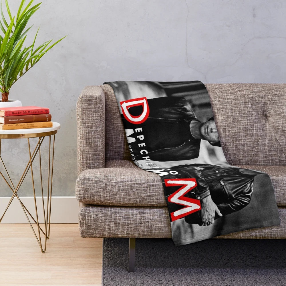 Depeche Mode inspired plush blanket with mode 2023 tour design
