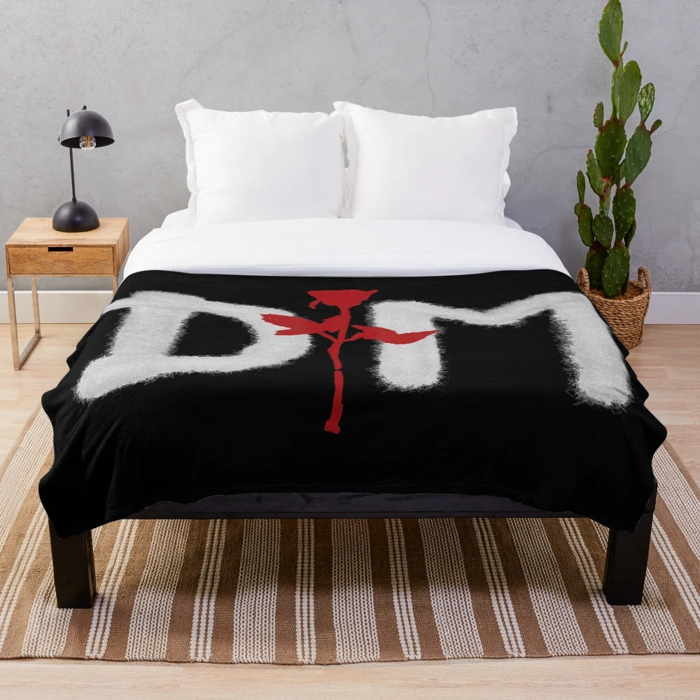 Depeche Mode inspired plush blanket with electronic music design