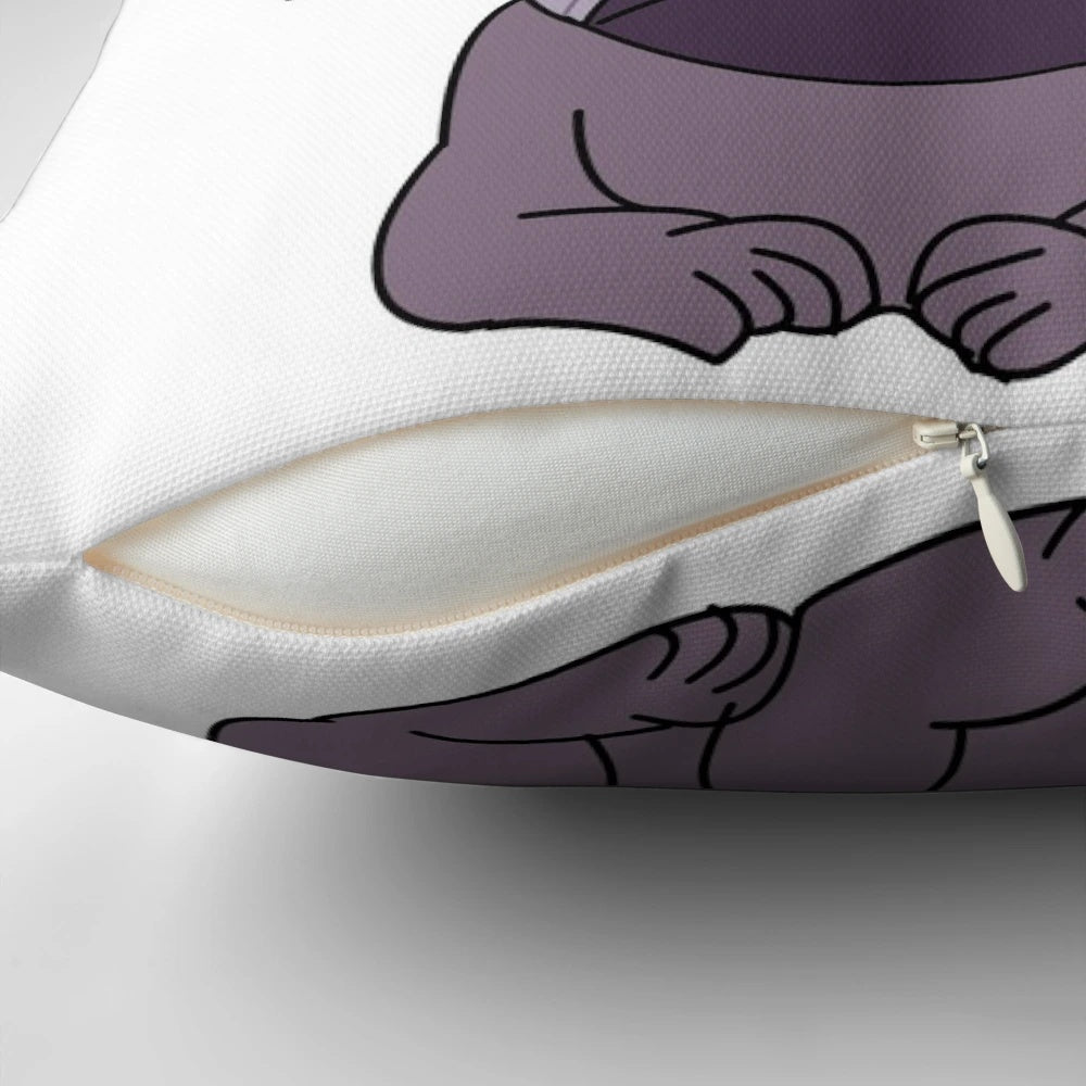 Depressed dog pillow featuring characters from the animated series Over the Garden Wall