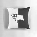 Derby County FC logo pillow with split panel design