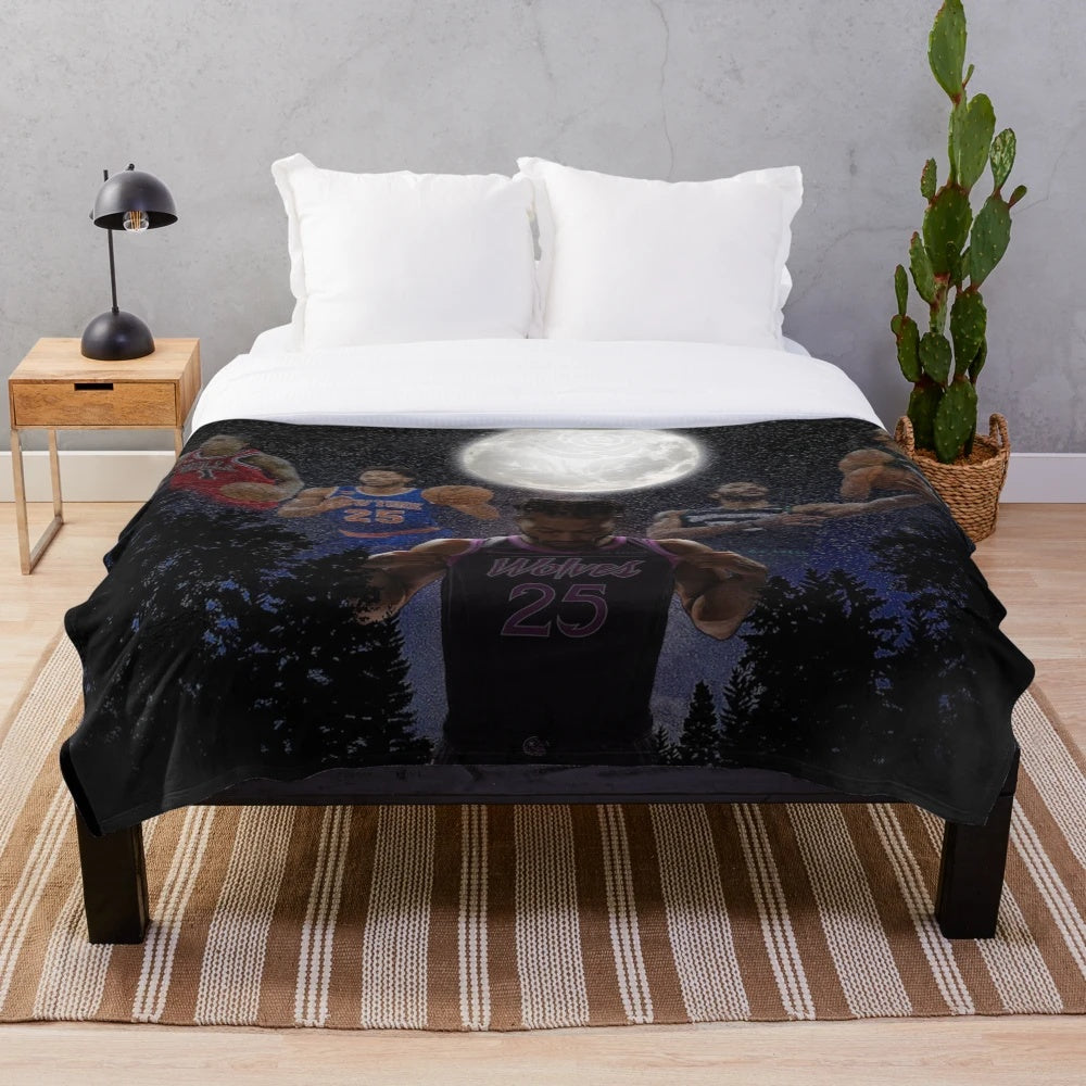 Derrick Rose inspired plush blanket featuring the former NBA star