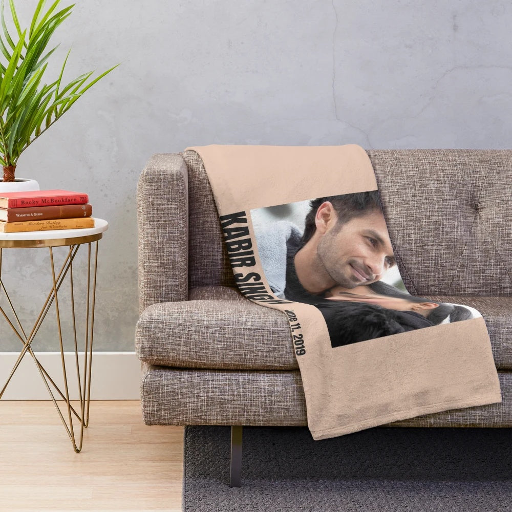 Plush blanket featuring Bollywood movie Kabir Singh stars Shahid Kapoor and Kiara Advani