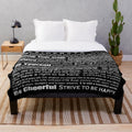Desiderata inspired black plush blanket featuring the inspirational poem by Max Ehrmann