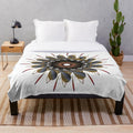 Designer's Plush Blanket with a vibrant, symmetrical pattern