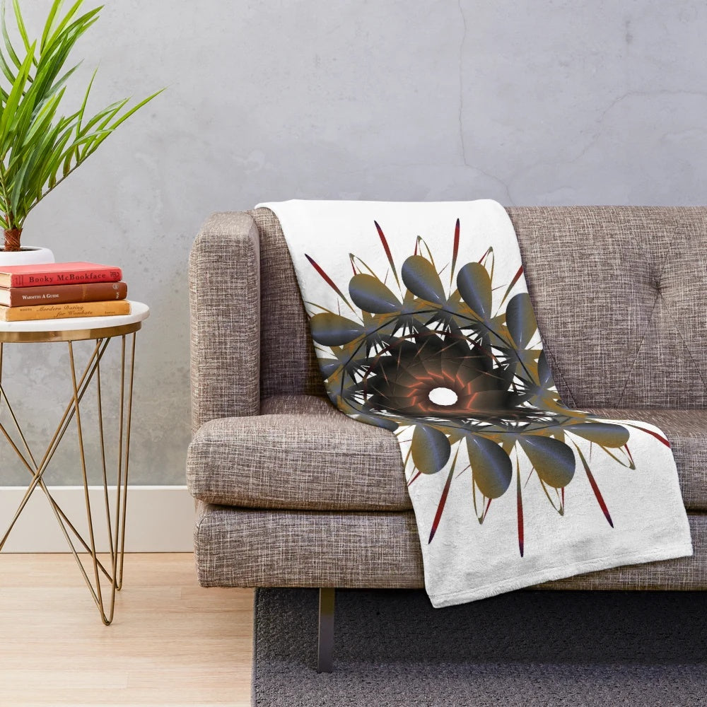 Designer's Plush Blanket with a vibrant, symmetrical pattern