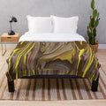 Designer's Plush Blanket with a nature-inspired pattern