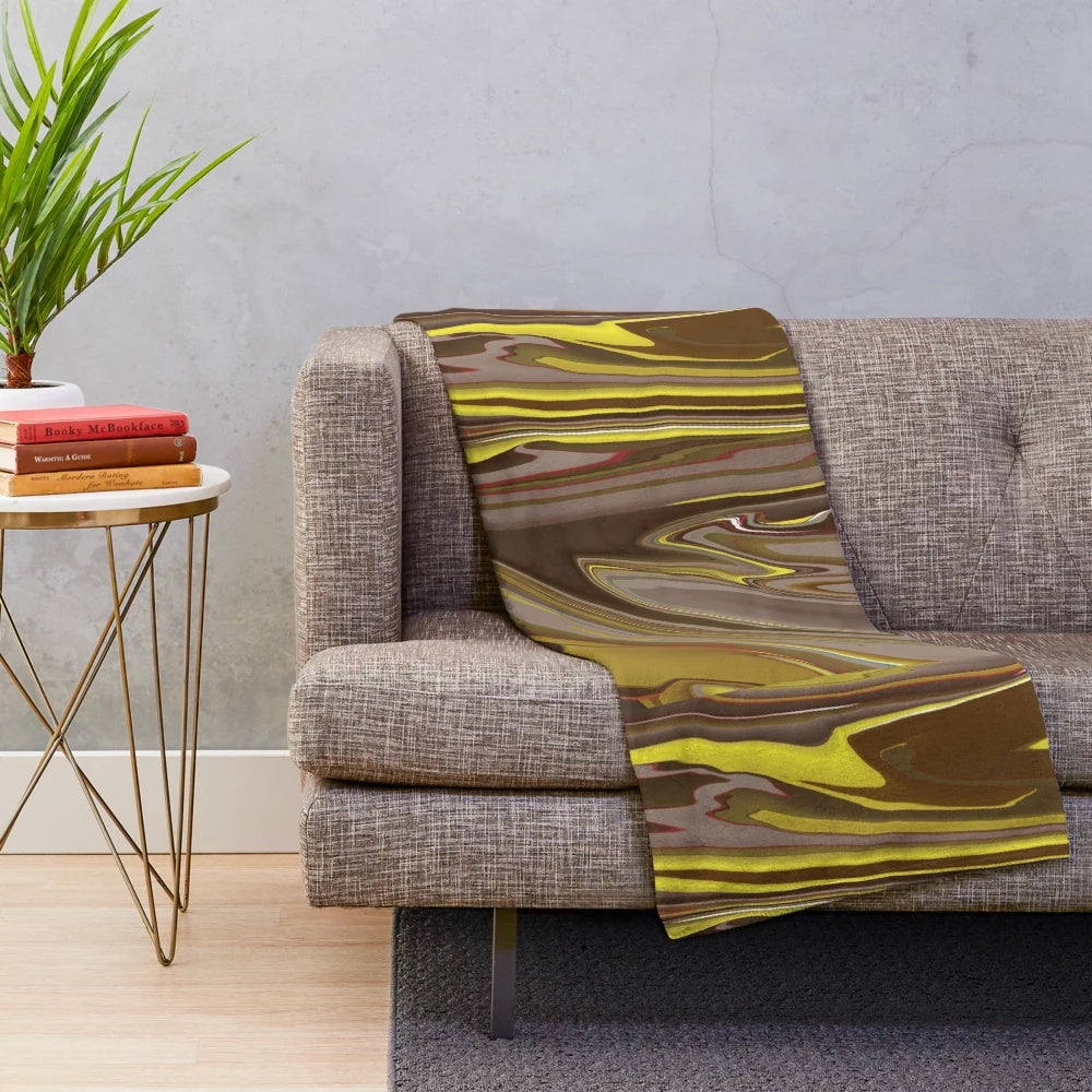 Designer's Plush Blanket with a nature-inspired pattern
