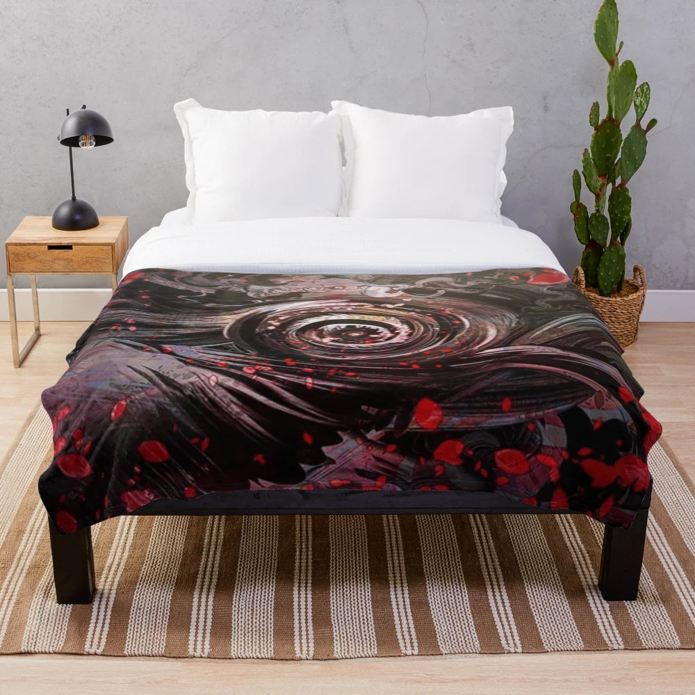 Desire Persona inspired plush blanket with vibrant anime aesthetic design