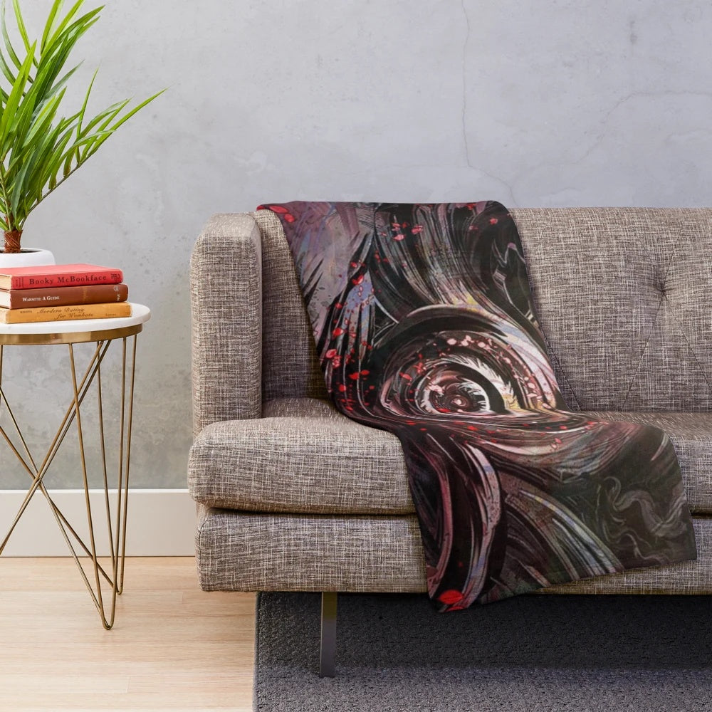 Desire Persona inspired plush blanket with vibrant anime aesthetic design