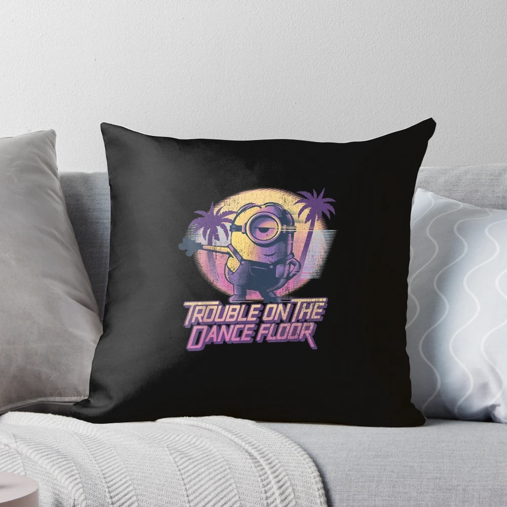Despicable Me Minions Tropical Dance Graphic Throw Pillow featuring cute and funny minion characters