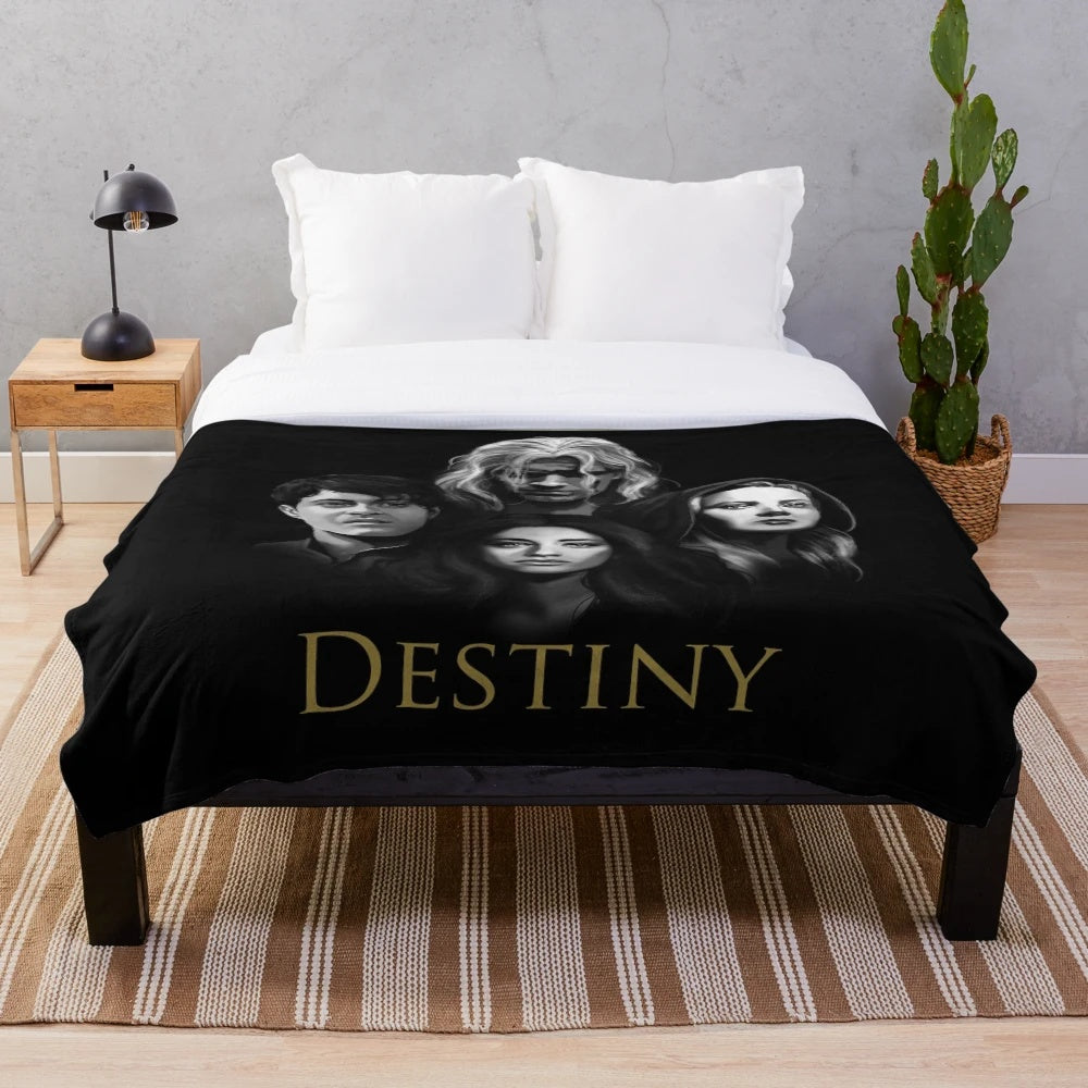 Destiny-inspired plush blanket featuring iconic design elements from the popular video game series