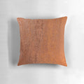 Detailed closeup of a slightly rough, weathered and rusted orange-red metal sheet texture, perfect for a pillow design.