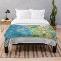 Faerun map plush blanket featuring the Forgotten Realms world of Dungeons & Dragons