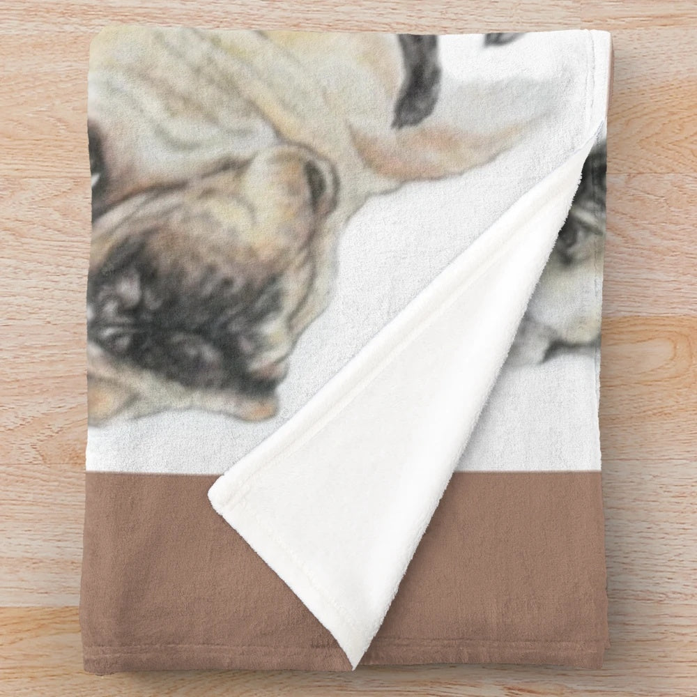 Detailed French Bulldog Montage Plush Blanket
