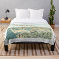 Plush blanket featuring a detailed map of Camp Half-Blood from the Percy Jackson universe