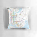 Detailed New York City subway map printed on a comfortable pillow