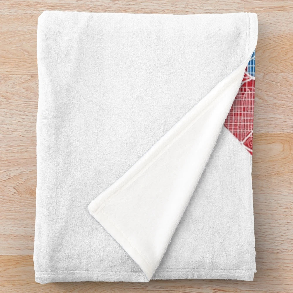Washington DC neighborhood map plush blanket