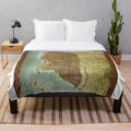 Waterdeep city map plush blanket for dungeons and dragons fans
