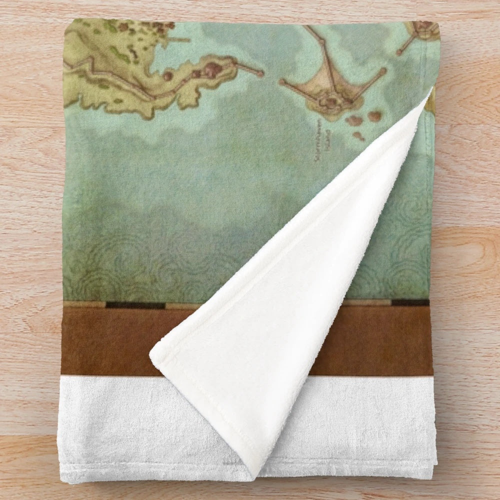 Waterdeep city map plush blanket for dungeons and dragons fans