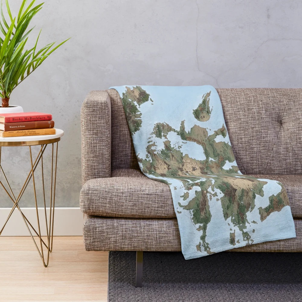 Path of Exile inspired Wraeclast map plush blanket